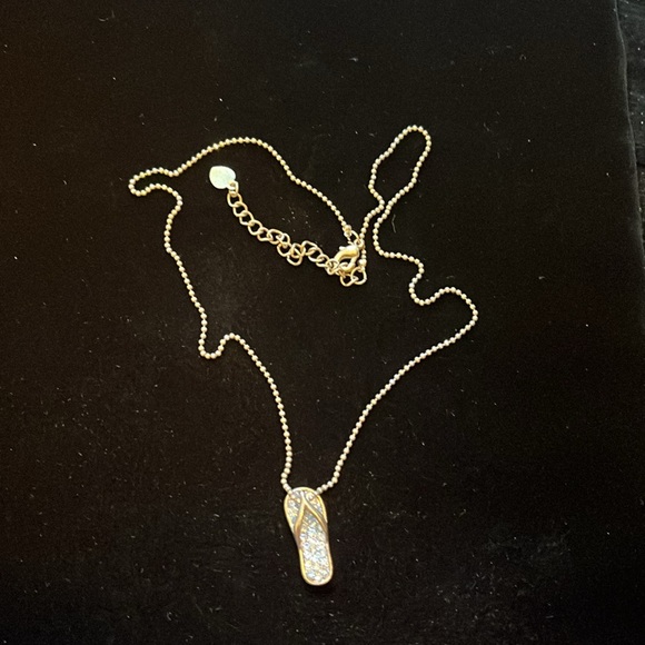 Silver Zirconia Sandal Necklace - Picture 8 of 17